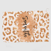 Serviette De Golf Empreinte de léopard Parties scintillant d'or (Horizontal)
