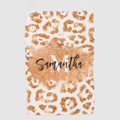 Serviette De Golf Empreinte de léopard Parties scintillant d'or (Devant)
