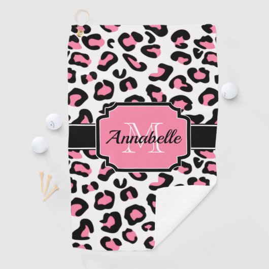 Serviette De Golf Empreinte de léopard rose (En situation)