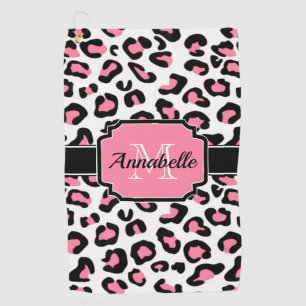Serviette De Golf Empreinte de léopard rose