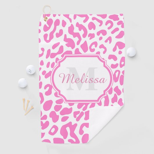 Serviette De Golf Empreinte de léopard rose (En situation)