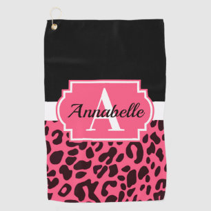 Serviette De Golf Empreinte de léopard rose