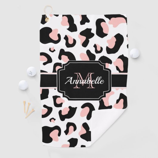 Serviette De Golf Empreinte de léopard rose (En situation)