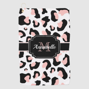 Serviette De Golf Empreinte de léopard rose
