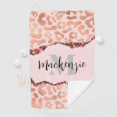 Serviette De Golf Empreinte de léopard rose Gold Parties scintillant (En situation)