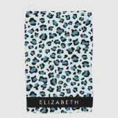 Serviette De Golf Empreinte de léopard, Spots, Leopard Bleu, Votre N (Devant)