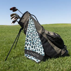 Serviette De Golf Empreinte de léopard, Spots, Leopard Bleu, Votre N