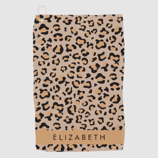 Serviette De Golf Empreinte de léopard, Spots, Leopard Brown, Votre  (Devant)