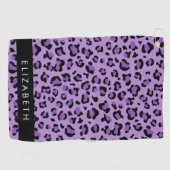 Serviette De Golf Empreinte de léopard, Spots, Leopard Violet, Votre (Horizontal)