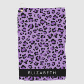 Serviette De Golf Empreinte de léopard, Spots, Leopard Violet, Votre (Devant)