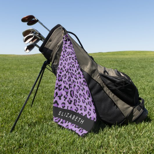 Serviette De Golf Empreinte de léopard, Spots, Leopard Violet, Votre (Vert)
