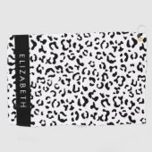 Serviette De Golf Empreinte de léopard, Spots, Noir Et Blanc, Votre (Horizontal)