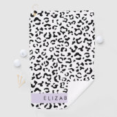 Serviette De Golf Empreinte de léopard, Spots, Noir Et Blanc, Votre (En situation)