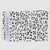 Serviette De Golf Empreinte de léopard, Spots, Noir Et Blanc, Votre (Horizontal)