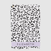 Serviette De Golf Empreinte de léopard, Spots, Noir Et Blanc, Votre (Devant)