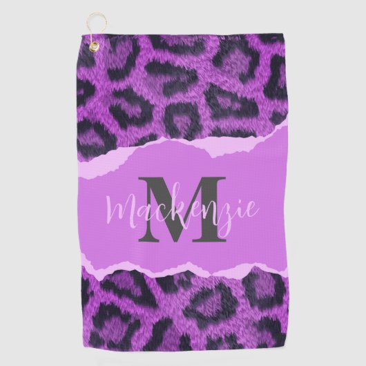 Serviette De Golf Empreinte de léopard violet (Devant)