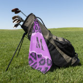 Serviette De Golf Empreinte de léopard violet (Vert)