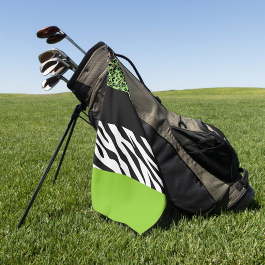 Serviette De Golf Empreinte de léopard, Zebra Print, Poster de anima (Vert)