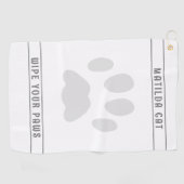 Serviette De Golf Empreinte de patte animal personnalisé blanc servi (Horizontal)