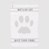 Serviette De Golf Empreinte de patte animal personnalisé blanc servi (Devant)