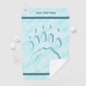 Serviette De Golf Empreinte de patte d'ours polaire (En situation)