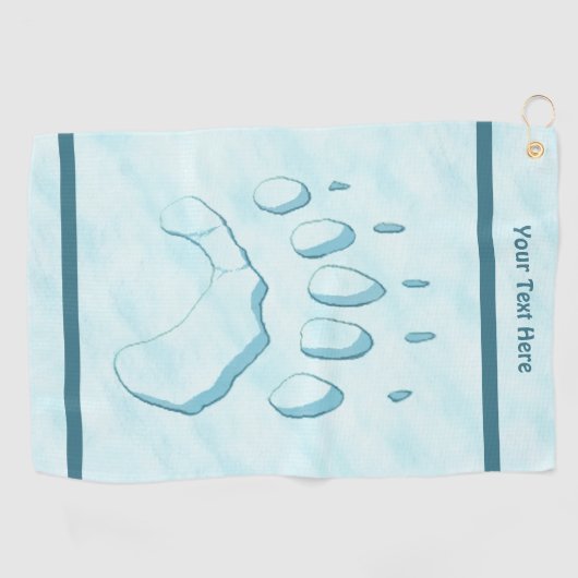 Serviette De Golf Empreinte de patte d'ours polaire (Horizontal)
