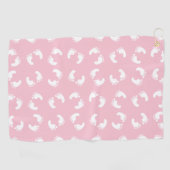 Serviette De Golf Empreintes Bébé, Pied Bébé, Marches, Fille Rose (Horizontal)