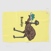 Serviette De Golf Emu avec dessin animé d'oeufs (Horizontal)