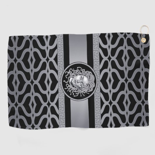 Serviette de golf en argent Medusa de luxe (Horizontal)