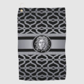 Serviette de golf en argent Medusa de luxe (Devant)