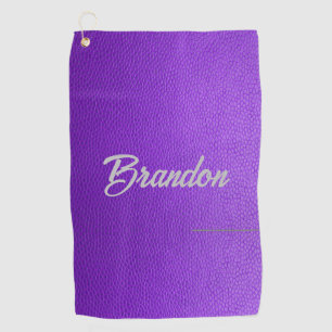 Serviette de golf en cuir violet