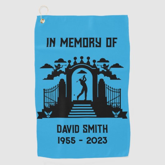 Serviette De Golf En Mémoire Des Funérailles Des Golfeurs (Devant)