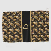 Serviette de golf en or noir marbré (Horizontal)