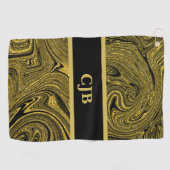 Serviette de golf en or noir marbré (Horizontal)