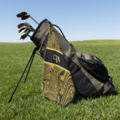 Serviette de golf en or noir marbré (Vert)
