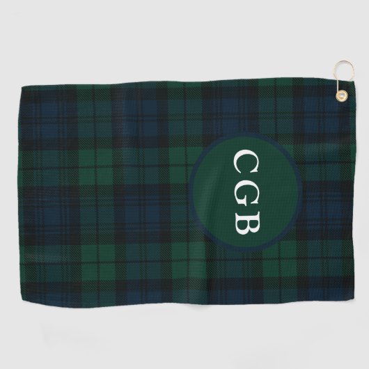 Serviette de golf en plaid vert foncé (Horizontal)