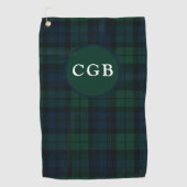 Serviette de golf en plaid vert foncé (Devant)