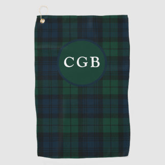 Serviette de golf en plaid vert foncé