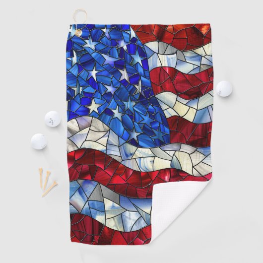 Serviette de golf en verre de drapeau américain (En situation)