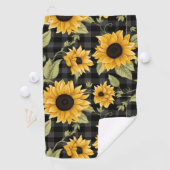 Serviette De Golf en vichy Motif tournesol (En situation)
