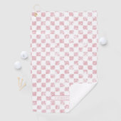 Serviette De Golf En vichy rose et blanc (En situation)