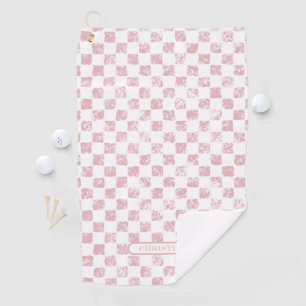 Serviette De Golf En vichy rose et blanc