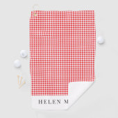 Serviette De Golf en vichy rouge et blanc plaid femmes (En situation)