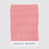 Serviette De Golf en vichy rouge et blanc plaid femmes (Devant)