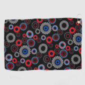 Serviette De Golf Engrenages Colorés (Horizontal)