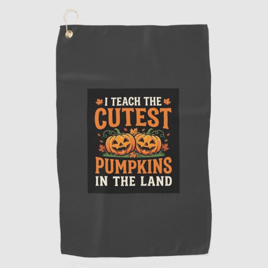 Serviette De Golf Enseignant Halloween Citrouilles les Plus Mignonne (Devant)