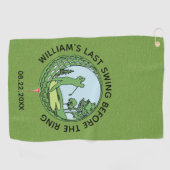 Serviette De Golf Enterrement de vie de garçon Golfeur Nom Dernier S (Horizontal)