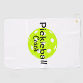 Serviette De Golf Entraîneur Personnalisé De Pickleball (Horizontal)