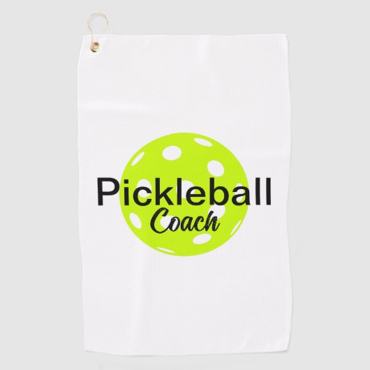 Serviette De Golf Entraîneur Personnalisé De Pickleball (Devant)