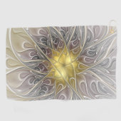 Serviette De Golf Épanouissement avec fleur fractale abstraite moder (Horizontal)